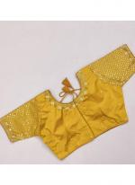 Malai Yellow Wedding Wear Embroidery Work Blouse